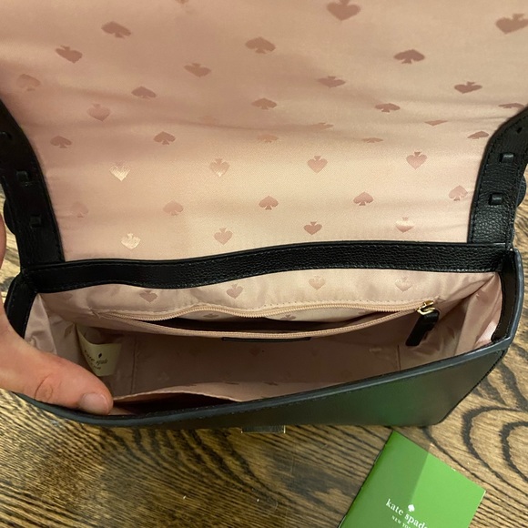 New Kate Spade Black Leather Top Handle Crossbody - Picture 6 of 8